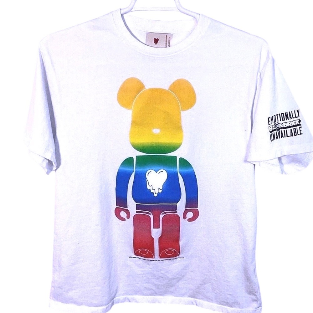 Emotionally‎ Unavailable Medicom Toy Be@rbrick Rainbow Graphic T-Shirt White L